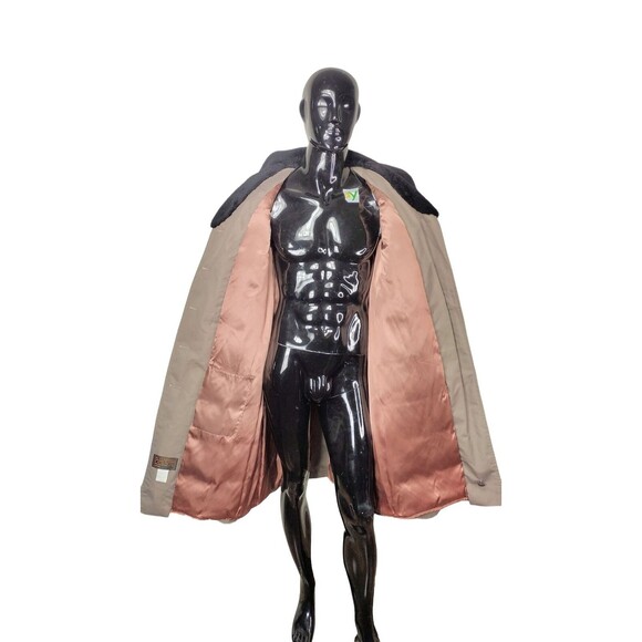 Vintage 70s Eddie Bauer Goose Down Filled Belted Sherpa Collar Trench Coat - Picture 8 of 9